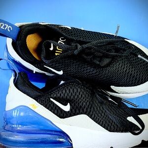 Nike Black and White Sneakers with Blue Sole